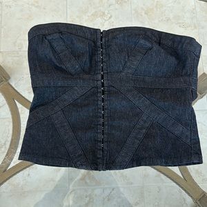Bisou Bisou Vintage Dark Denim Corset Bustier